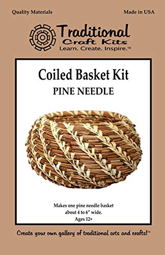 Traditional Craft Kits Coil Basket Kit - Pine Needle - Basket Weaving Kit Set with Supplies, Complete with Instructional Booklets and Basket Making Traditional Craft Kits