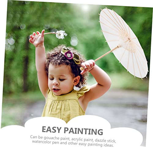 COHEALI 4 Pcs Graffiti Umbrella Unfinished Umbrella Bride Lace Parasol White Parasols Bulk Diy Drawing Umbrella Wedding Decoration Diy Art Craft COHEALI