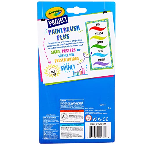 Crayola Washable No Drip Paint Brush Pens, Paint Set for Kids, 5 ct Crayola
