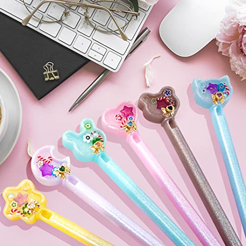 DIYBravo 6 Pcs Silicone Resin Cute Pen Molds, Star Bear Cat Bunny Moon  Heart Head, UV Epoxy Resin Pen Casting Molds with 10 Black Refills for  Kawaii