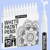 ARTISTRO Paint Pens for Rock Painting, Stone, Ceramic, Glass, Wood, Tire, Fabric, Metal, Canvas. Set of 12 Markers for Acrylic Painting, Water-based, ARTISTRO