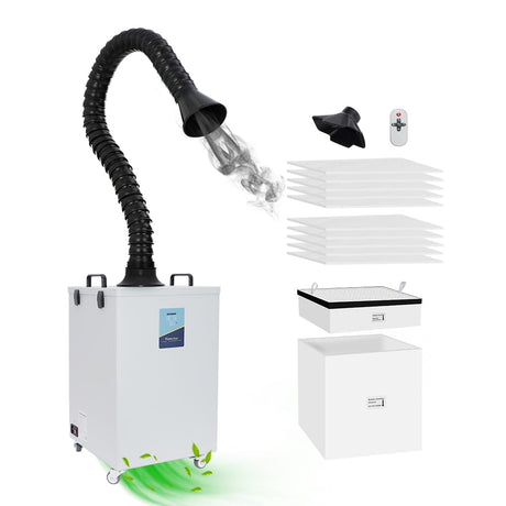 Fumeclear FC-2004 Fume Extractor For Laser Engraver 20W 30W 40W 50W, Strong Suction Power up to 420m³/h, 3-Stage Filtration System With 12 Filters FUMECLEAR