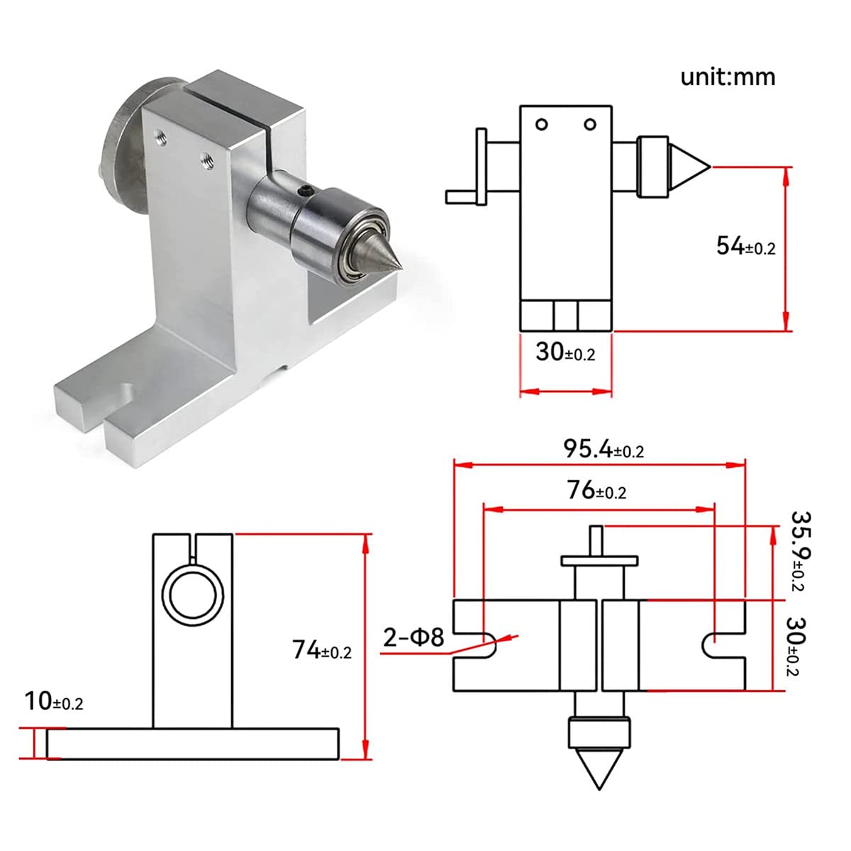 CNC Milling Machine Rotational Axis CNC Router Rotary Table Rotary a axis 4th Axis 65mm 3 Jaw Chuck Dividing Head w/ Nema17 stepper motor w/ 54mm - WoodArtSupply