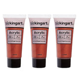 KINGART 500-143 PRO Artist Quality Copper Acrylic Paint, 22ml (0.74oz) Tubes, 3 Pack - Set (66ml Total), Copper KINGART