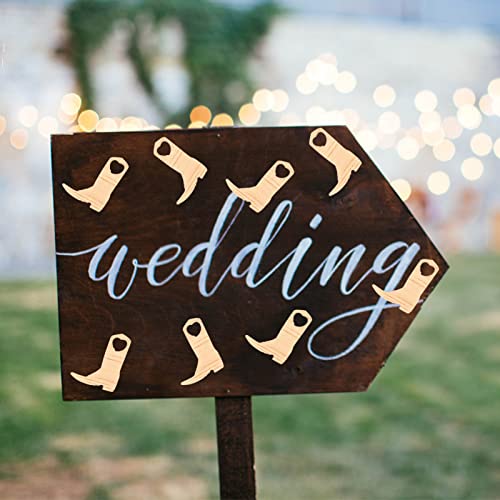 VOSAREA Unfinished Wood Shape 50pcs Wood Crafts Slice Rustic Wedding Decoration Tiny Hat Boots Decoration Boot Decorations Boot Figurine Horse Kids VOSAREA