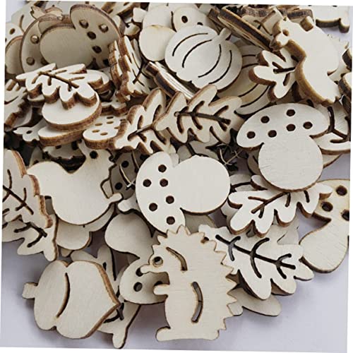 VOSAREA 50pcs Pieces Unfinished Wooden Animal Figures Blank Wood Chips Unfinished Wooden Cutouts Hanging Ornaments Blank Wooden Slices Accessories VOSAREA