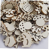 VOSAREA 50pcs Pieces Unfinished Wooden Animal Figures Blank Wood Chips Unfinished Wooden Cutouts Hanging Ornaments Blank Wooden Slices Accessories VOSAREA