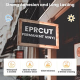 White Permanent Vinyl Roll Compatible with Cricut Silhouette, EPRCUT 12" x 50 FT Adhesive Vinyl for All Cutting Machine Cutters, Glossy Vinyl, EPRCUT