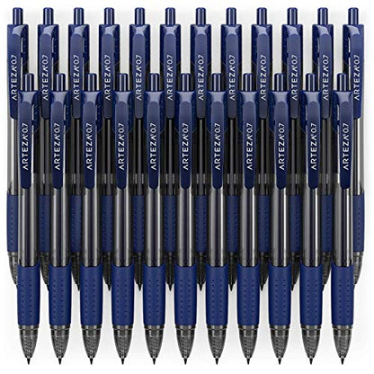 ARTEZA Blue Gel Pens, Pack of 24, 0.7mm Medium Point,  Quick-Drying Ink for Smooth Writing, Perfect for Office, College School  Supplies, and Note-Taking : Office Products