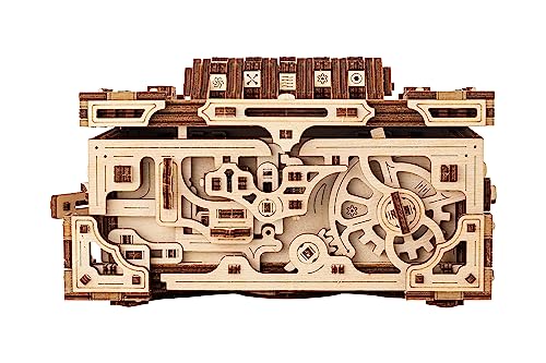 Wood Trick Enigma Chest 3D Puzzle Box - Challenging Wooden Mechanical Model Kit for Adults and Kids - WoodArtSupply