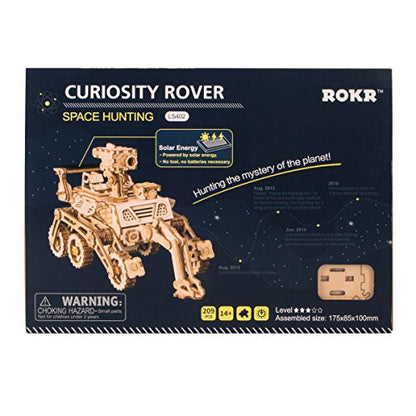 ROKR Assemble Solar Energy Powered Cars-Moveable 3D Wooden Puzzle Toys-Funny Teaching Educational-Home Deco-Model Building Sets-Best Christmas,Birthday Gift for Boys,Children,Adult (Curiosity Rover)