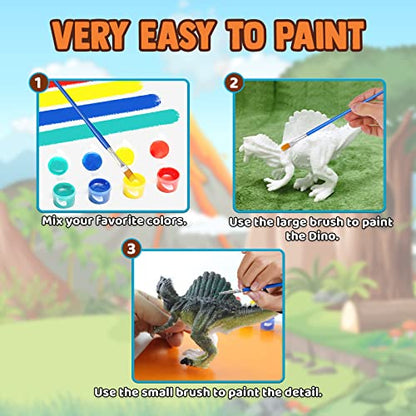 FUNZBO Dinosaur Painting Kit - Dinosaur Toys for Kids 3, 4, 5, 6, 7,8 9 Years Old, Christmas Gifts for Kids, Painting Set for Kids, Art Set for Kids - WoodArtSupply