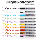 Loddie Doddie Fine Liquid Chalk Markers for Chalkboard - Erasable, Low-Odor Chalkboard Markers Erasable, Earth Tones Chalk Pens 10 Count Loddie Doddie