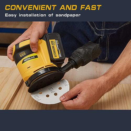 Random Orbit Sander for DEWALT Lithium Battery, 5” electric Sander with Dust Collector for Sanding and Polishing (No Battery) Nichilas