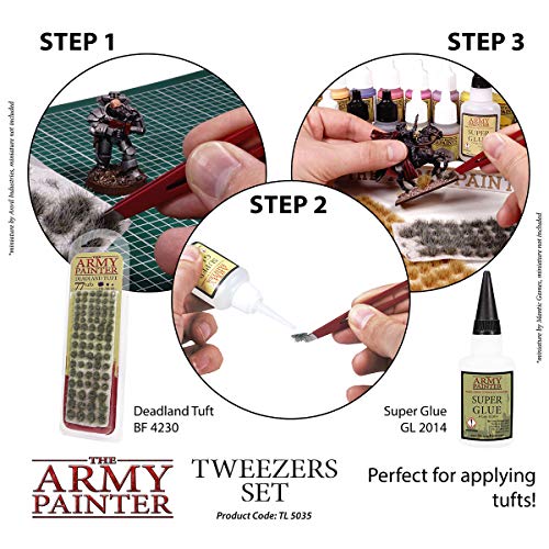 The Army Painter Tweezer - 2-Piece Precision Tweezers Set of Sharp Tweezers Precision & Fine Pointed Tweezers for Assembling Miniatures- Small The Army Painter