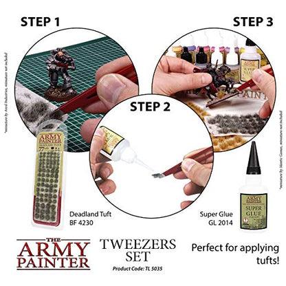 The Army Painter Tweezer - 2-Piece Precision Tweezers Set of Sharp Tweezers Precision & Fine Pointed Tweezers for Assembling Miniatures- Small - WoodArtSupply