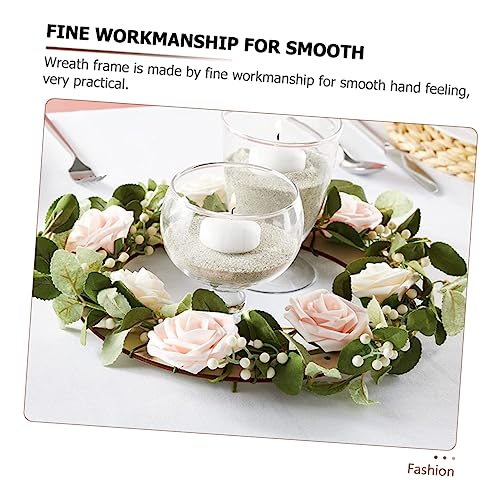 SEWACC 2Pcs Wooden Wreath Frame Flat Wreath Base Wreath Form Flower Wreath Boards Wreath Boards with Holes Craft Hoop Rings Floral Hoop Centerpiece SEWACC