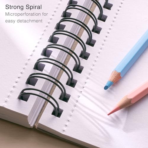 ARTISTO Premium Mixed Media Sketchbooks: Pack of 3 (180 Sheets), 5.5x8.5 inches, 160 GSM, Spiral Bound Sketch Pads, Suitable for a Variety of Wet and - WoodArtSupply