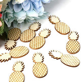 JANOU 50pcs Pineapple Wood Cutouts DIY Craft Embellishments Gift Unfinished Wooden Ornaments Decoration JANOU