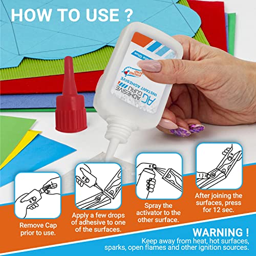 Adhesive Guru CA Glue with Activator Woodworking (0.9 oz - 3.38 fl oz) Ca Glue for Woodworking, Cyanoacrylate Glue and Activator - WoodArtSupply