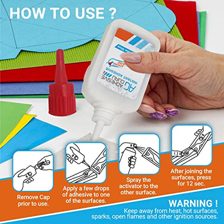 Adhesive Guru CA Glue with Activator Woodworking (2 x 3.5 oz - 2 x 13,5 fl oz) Ca Glue for Woodworking, Cyanoacrylate Glue and Activator (2 Pack) ag adhesive guru