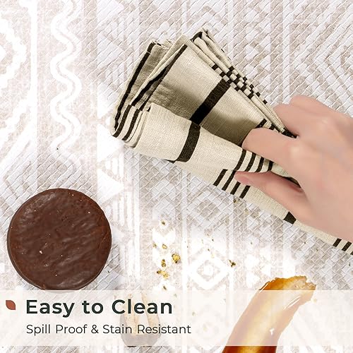 FRESHMINT Anti Fatigue Kitchen Mats for Floor 2 Piece Set, Waterproof & Non-Skid Boho Kitchen Rugs, Cushioned Kitchen Mat for Standing Washable FRESHMINT