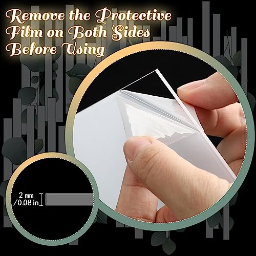 20 Pcs 2 mm Acrylic Blanks for Light Base Plastic Cast Clear Acrylic Sheet Square and Round Acrylic Panel Sign Blank with Double Sided Protective for Bucherry