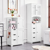 Yaheetech 42" Stylish Bathroom Storage Cabinet with 3 Drawers, 2 Open Shelves and 2 Doors Yaheetech