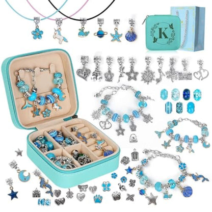 Charm Bracelet Making Kit, Kid Jewelry Making Kit for Girls 8-12, Unicorn Toys for Girls Age 4-6 Birthday Christmas Gifts for Girls Crafts Age 5-7