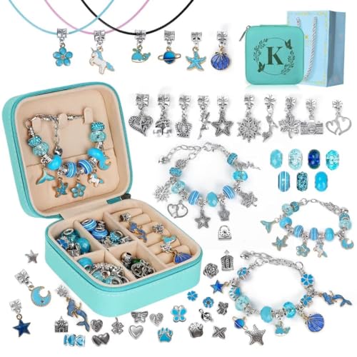 Charm Bracelet Making Kit, Kid Jewelry Making Kit for Girls 8-12, Unicorn Toys for Girls Age 4-6 Birthday Christmas Gifts for Girls Crafts Age 5-7 - WoodArtSupply