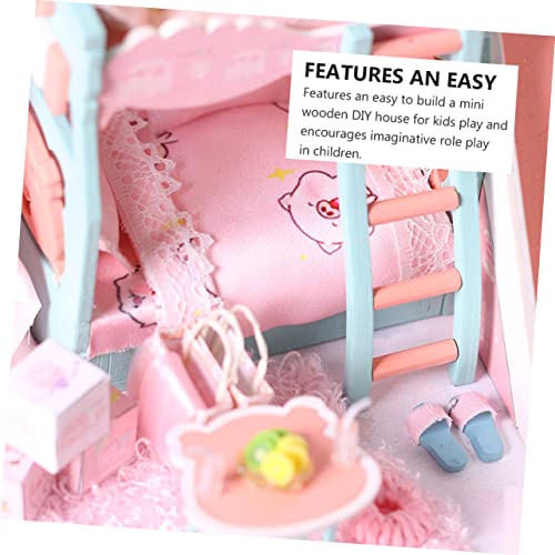 VICASKY 1 Set Children Play House Cottage The House Miniforce Toys Kids Playset Children Toys Kids Toys Creative DIY House Model DIY Wood Toy Manual VICASKY