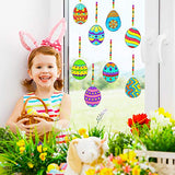 24 Sets Easter Egg Suncatcher Ornaments Decoration DIY Window Paint Art Stickers Craft Kit 8 Designs Easter Egg Suncatchers for Kids Classroom Easter Winlyn