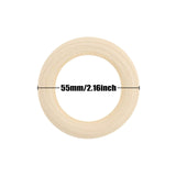 20PCS Natural Wood Rings for Crafts, Macrame Rings for DIY, Wooden Rings Without Paint, Pendant Connectors 55mm/2.2inch HANWER