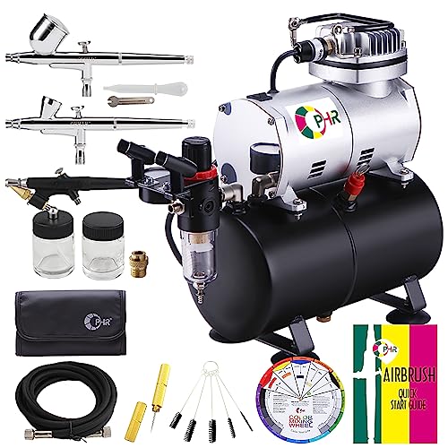 OPHIR 110V Pro Airbrush Kit Air Brush Compressor with Tank 0.2mm 0.3mm 0.8mm Airbrushes & Cleaning Kit for Model Hobby Painting Body Tattoo Airbrush OPHIR