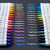 TRANSON 36 Colors Acrylic Paint Marker Pen Set Fine and Brush Dual-tip for Canvas Rock Wood Leather Ceramic DIY Painting TRANSON