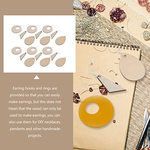 MILISTEN 1 Set Wooden Blank Earrings Wood Stud Earrings Unfinished Wooden Earrings Blanks Wooden Dangle Pendants Material erings Wood Earrings Milisten