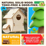 BelloChiddo 2 Pack DIY Birdhouse Kit with Wind Chime - Creative Wooden Craft for Kids to Build and Paint BELLOCHIDDO