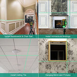 INSPIRITECH Tile Laser Level Self Leveling 3D Alignment Guide,3x360° Horizontal Vertical 12 Cross Lines, Green Beam Lazer Leveler Tool for Floor INSPIRITECH