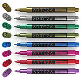 ARTEZA Wine Glass Markers, Set of 8 Metallic Pens, Quick-Drying Erasable Markers for Wine Glasses, Glass Boards and Other Surfaces, For Decorating, ARTEZA