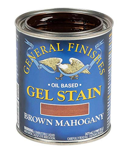 General Finishes Oil Base Gel Stain, 1 Pint, Brown Mahogany