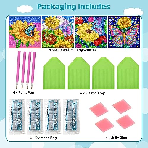 9 Pack Diamond Painting,DIY 5D Diamond Painting Kits for Adults &  Kids,Diamond Art Kits for Adults Full,12x12 inch