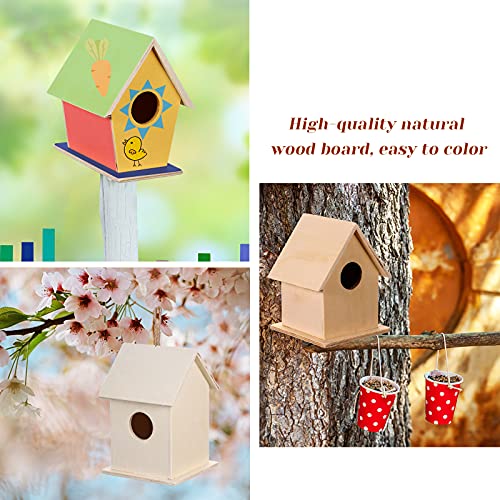 Bird House Craft Wooden Birdhouse Kit Build and Paint Birdhouses Unfinished Bird Houses Wooden Arts for Girls Boys Summer Arts and Craft Projects 3