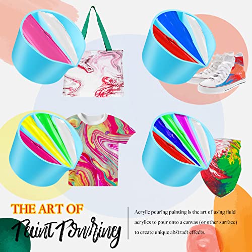 Split Cups for Paint Pouring 4 Pcs Silicone Paint Pour Cup with 2-5 Channels Dividers Pour Painting Supplies Painting Tools Silicone Cups for Resin Zubebe