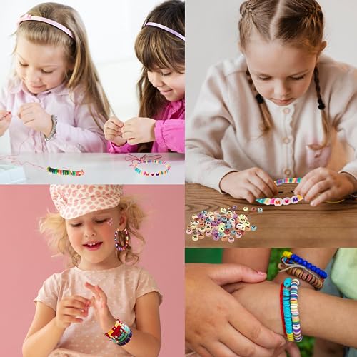 Desire Deluxe Bracelet Making Kit Necklace Clay Beads Friendship Jewelry Letter Arts & Crafts Pendant Charms Kit Elastic Rubber Strings Girls Toys Desire Deluxe