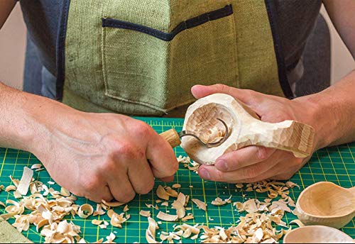 PRUGNA Wood Carving Tools Set for Spoon, Kuksa, etc. Carving Kit Contains 3 Knives, Sanding Sponges, Whetstone, Strop and Polishing Compound - with PRUGNA