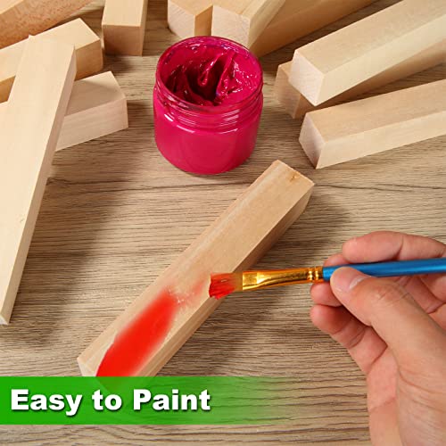 ACXFOND 40PCS Basswood Carving Blocks, 6x1x1 inch Unfinished Wood Blocks for Crafts, Unfinished Wood Squares Wooden Blocks for Arts and Crafts ACXFOND