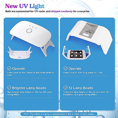 LET'S RESIN UV Resin with Light,Upgraded 200g Crystal Clear&Low Odor UV Resin Kit,UV Light,Silicone Mat,Ultraviolet Epoxy Resin Hard,UV Resin Starter