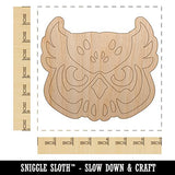 Great Horned Owl Head Unfinished Wood Shape Piece Cutout for DIY Craft Projects - 1/8 Inch Thick - 6.25 Inch Size Sniggle Sloth