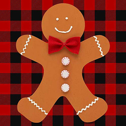 Gingerbread Man Wood Cutout 6 inch, Pack of 3 Unfinished Holiday Cut Outs for Gingerbread Christmas Decor and Crafts, by Woodpeckers - WoodArtSupply