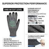 OKIAAS Level 6 Cut Resistant Work Gloves, Foam Nitrile Coated with Grip, Touchscreen Safety Gloves for Woodworking, Fishing, Construction, Mechanic OKIAAS